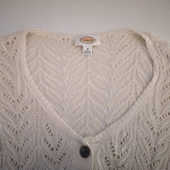 Talbots Ladies Size Medium Button Closure Beige Long Sleeve Cardigan - Picture 4 of 9